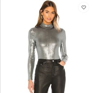 Revolve silver metallic bodysuit